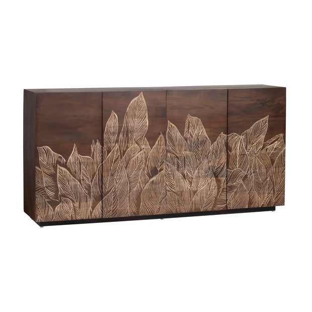 Crestview Collection Banana Leaf Four- Door Sideboard