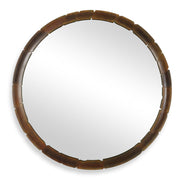 Uttermost Auger Aged Rust Bronze Round Mirror