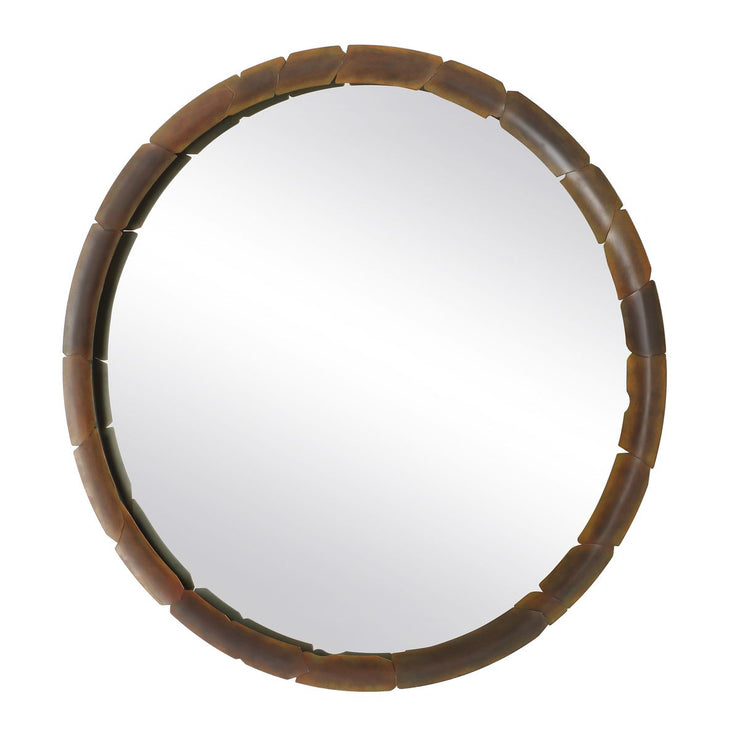 Uttermost Auger Aged Rust Bronze Round Mirror