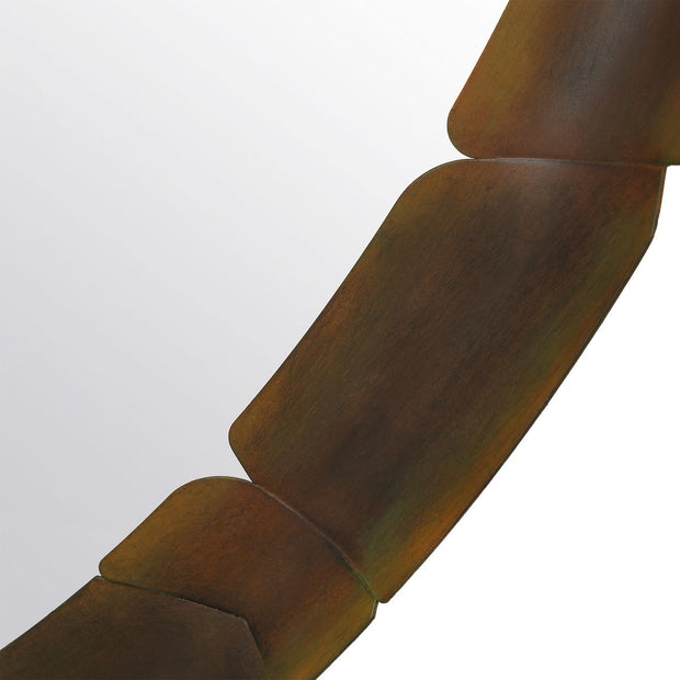 Uttermost Auger Aged Rust Bronze Round Mirror