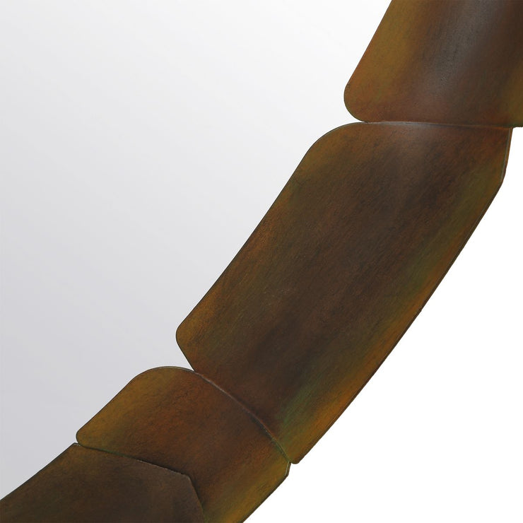 Uttermost Auger Aged Rust Bronze Round Mirror