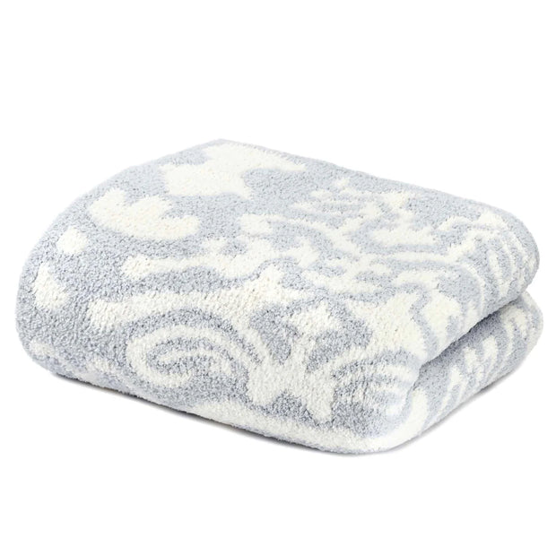Kashwere Ice Blue and Creme Damask Cloud Throw