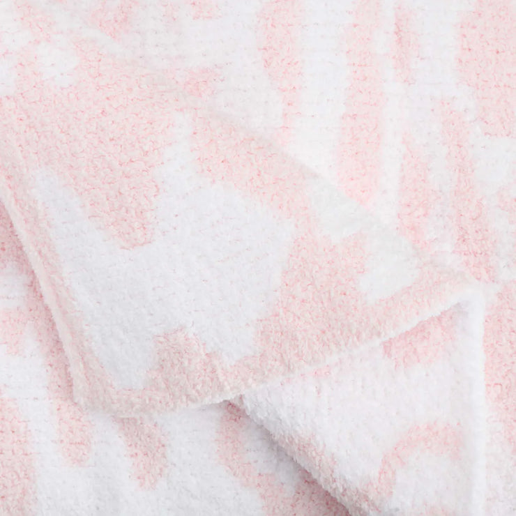 Kashwere Ultra Plush Pink and White Damask Throw