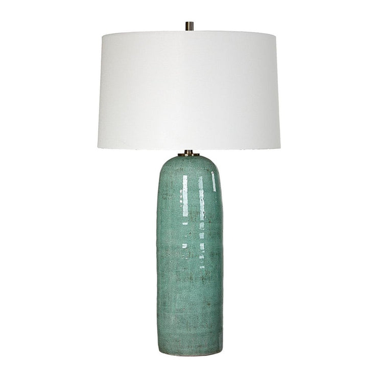 Uttermost Andale Crackled Teal Ceramic Base Table Lamp