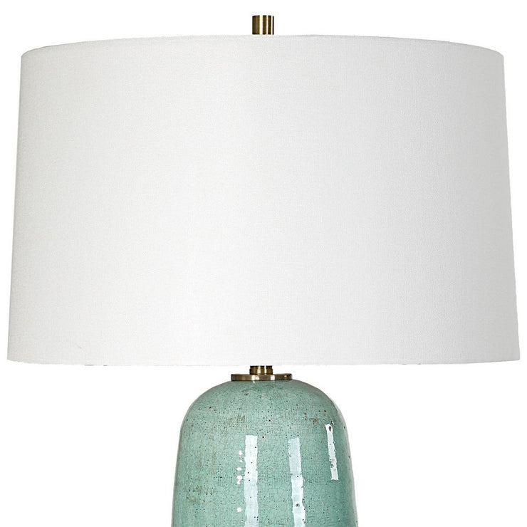 Uttermost Andale Crackled Teal Ceramic Base Table Lamp