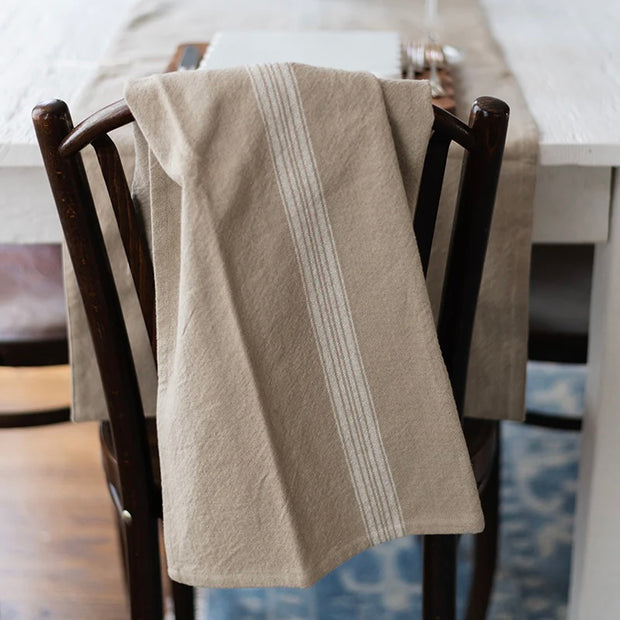 etúHOME Vintage White Stripe Kitchen Tea Towels ~ Set of 2