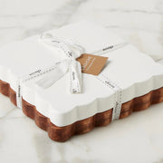 etúHOME Square Scalloped Appetizer Cheese Board Set of 2