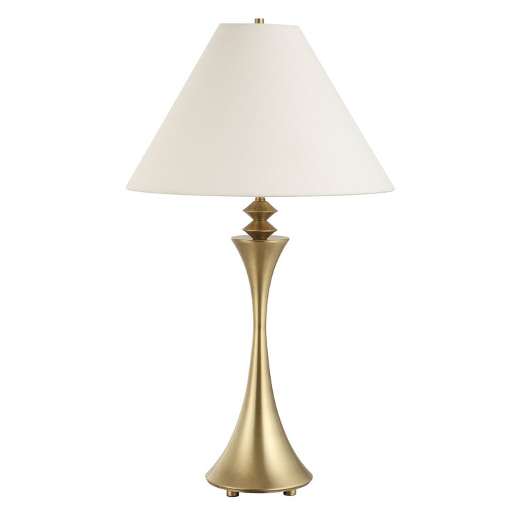 Uttermost Shaefer Brass Table Lamp With Crisp White Linen Shade