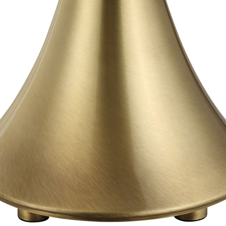 Uttermost Shaefer Brass Table Lamp With Crisp White Linen Shade