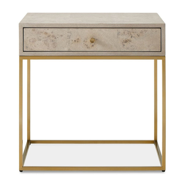 Uttermost Pembrook Light Washed Maple With Brushed Brass Side Table