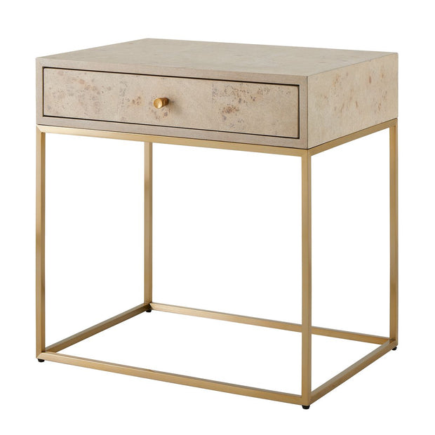 Uttermost Pembrook Light Washed Maple With Brushed Brass Side Table