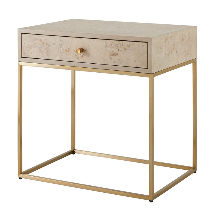 Uttermost Pembrook Light Washed Maple With Brushed Brass Side Table