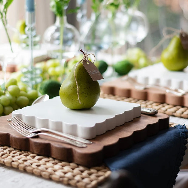 etúHOME Square Scalloped Appetizer Cheese Board Set of 2
