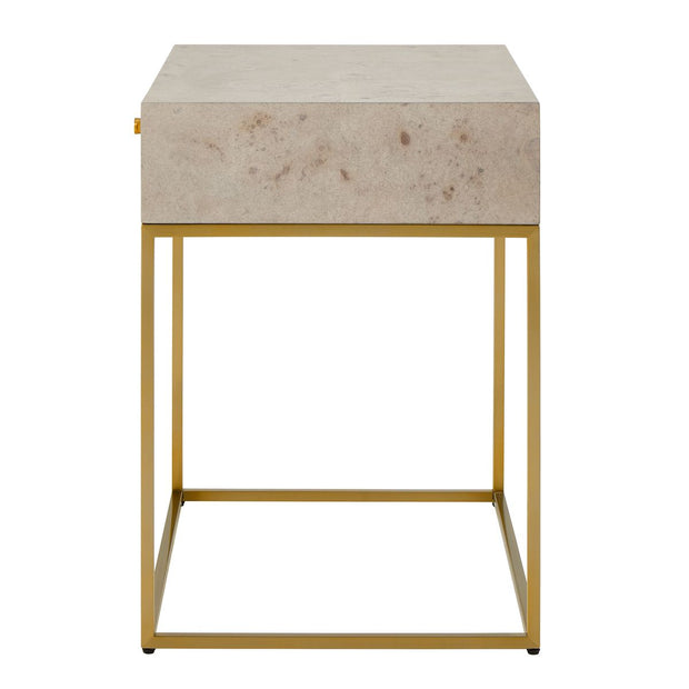 Uttermost Pembrook Light Washed Maple With Brushed Brass Side Table