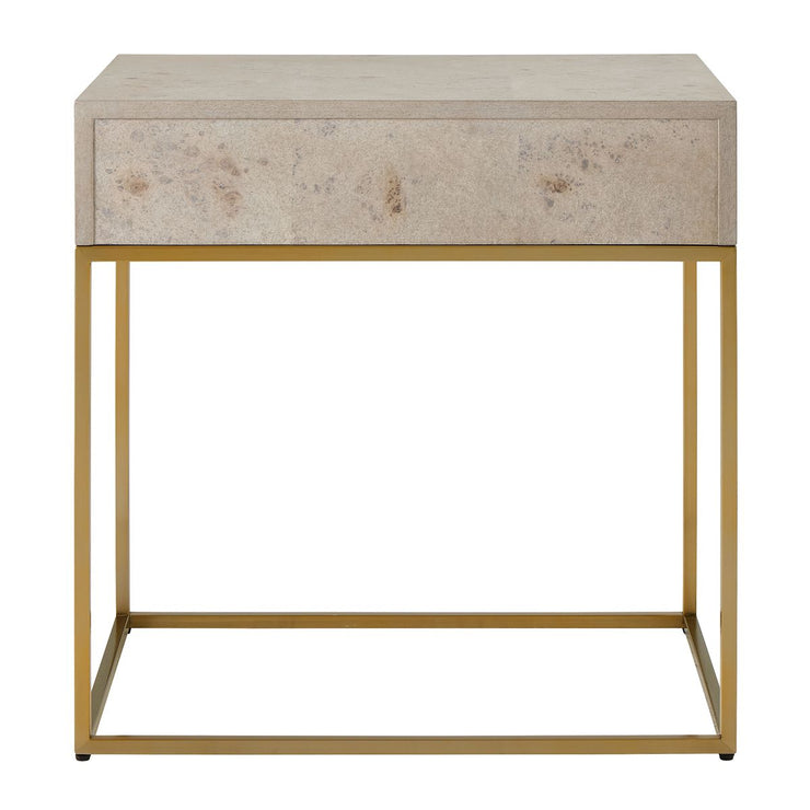 Uttermost Pembrook Light Washed Maple With Brushed Brass Side Table
