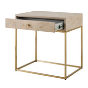 Uttermost Pembrook Light Washed Maple With Brushed Brass Side Table