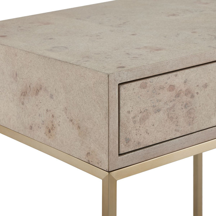 Uttermost Pembrook Light Washed Maple With Brushed Brass Side Table