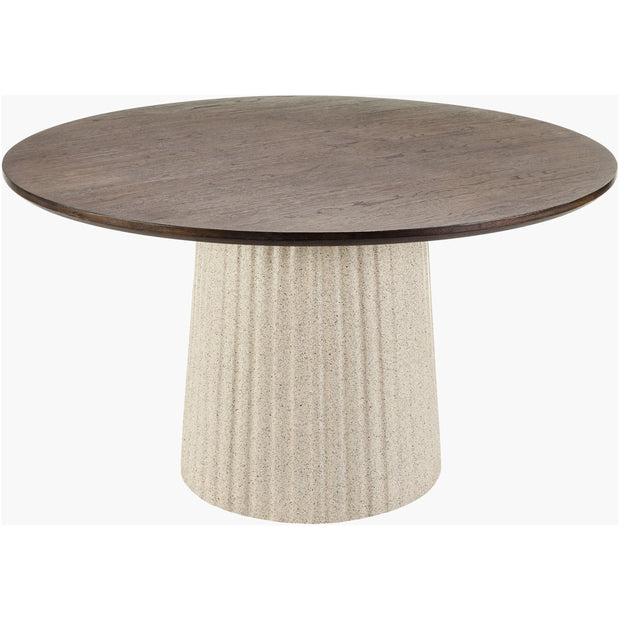 Surya Cornelia Modern Dark Oak Top With Concrete Base Coffee Table