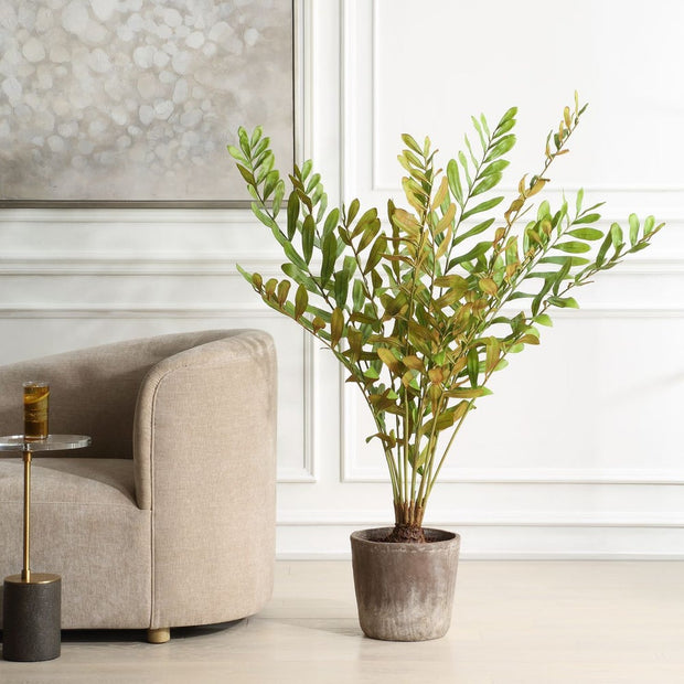 Uttermost Zamia Palm Tree With Rustic Concrete Pot