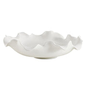 Uttermost Wave Crest White Ceramic Sculptural Decorative Bowl