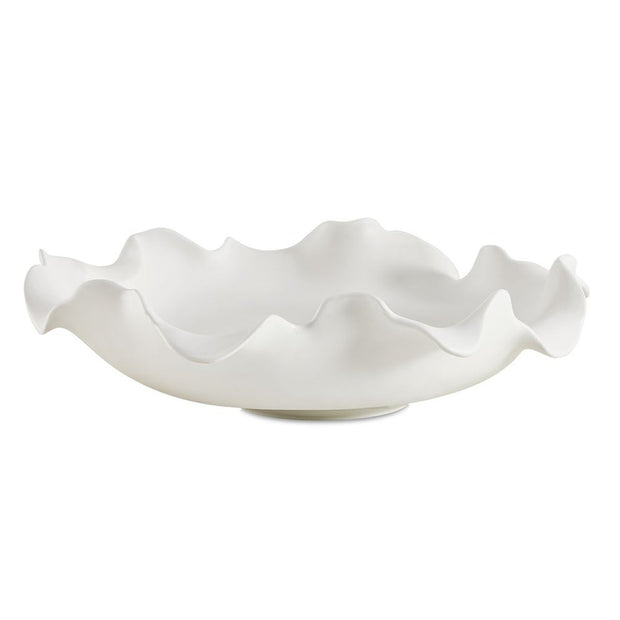Uttermost Wave Crest White Ceramic Sculptural Decorative Bowl