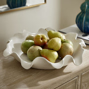 Uttermost Wave Crest White Ceramic Sculptural Decorative Bowl