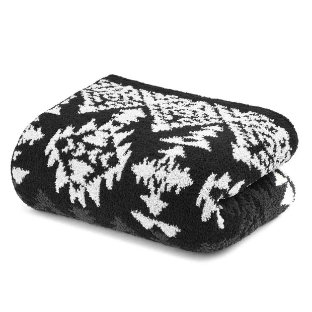 Kashwere Ultra Plush Vail Cozy Throw in Creme, Stone, Slate and Black