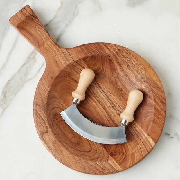 etúHOME Italian Cutting Board With Mezzaluna Set