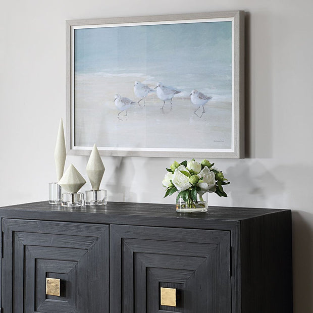 Uttermost Tranquil Shorebirds On The Sand Framed Print