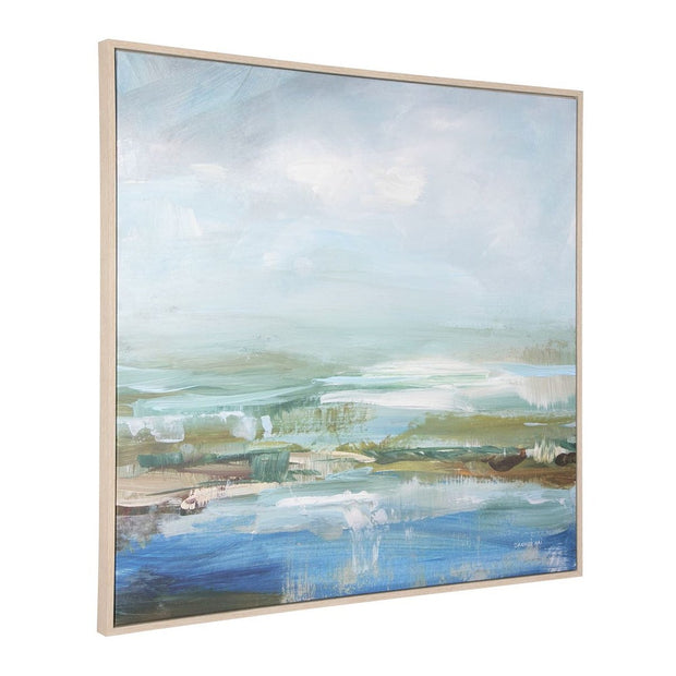 Uttermost Lush Valley Grey Whitewash Finished Framed Canvas