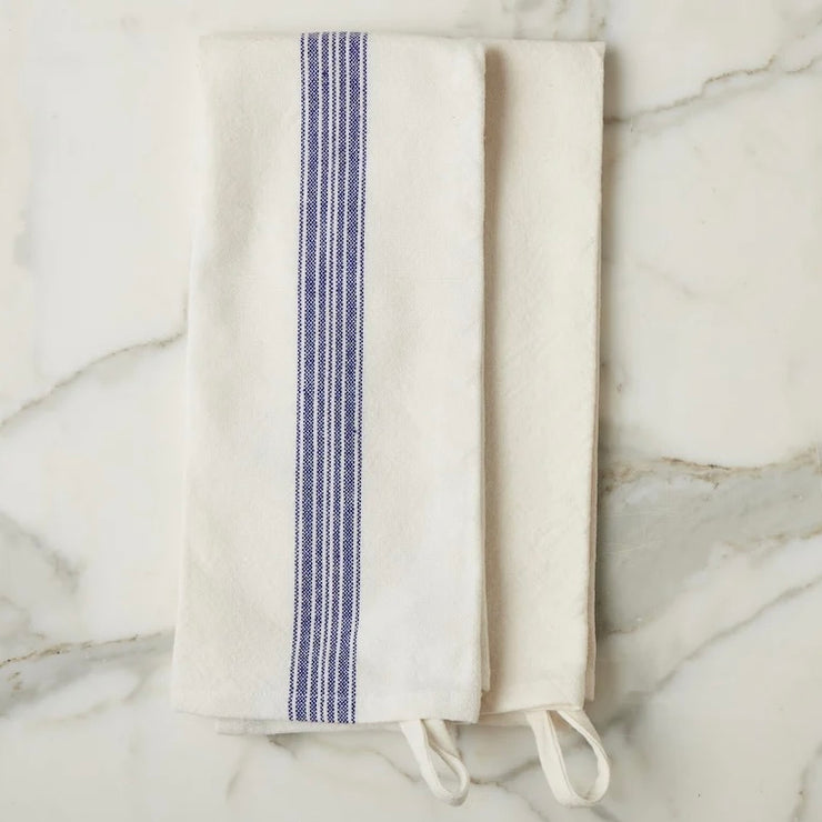etúHOME Vintage Blue Stripe Kitchen Tea Towels ~ Set of 2