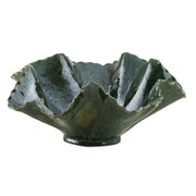 Uttermost Verdant Bloom Glossy Emerald Glazed Bowl ~ Indoor And Outdoor Use
