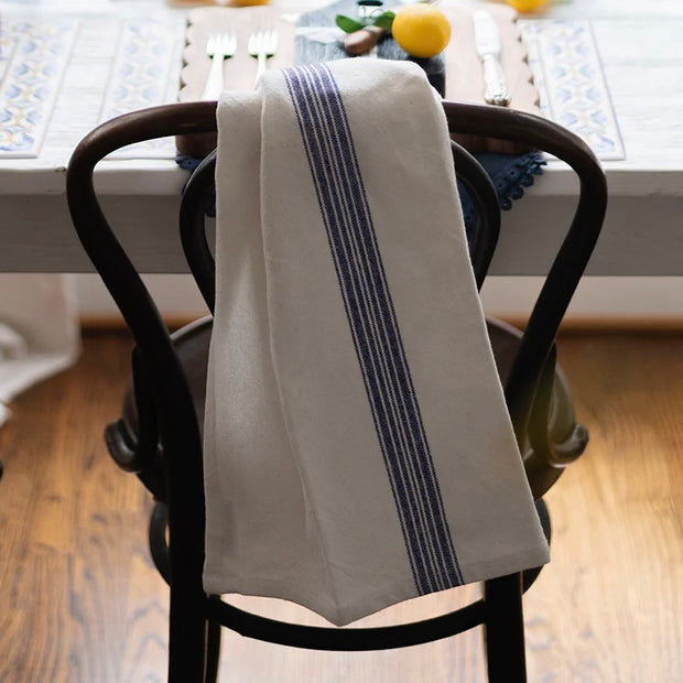 etúHOME Vintage Blue Stripe Kitchen Tea Towels ~ Set of 2