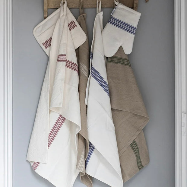 etúHOME Vintage Blue Stripe Kitchen Tea Towels ~ Set of 2