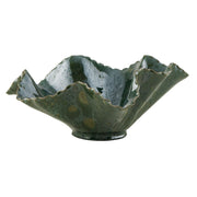 Uttermost Verdant Bloom Glossy Emerald Glazed Bowl ~ Indoor And Outdoor Use