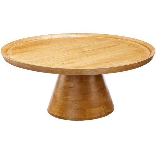 Surya Amira Modern Natural Mango Wood Round Coffee Table AMIR-001