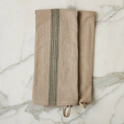 etúHOME Vintage Spruce Green Stripe Kitchen Tea Towels ~ Set of 2