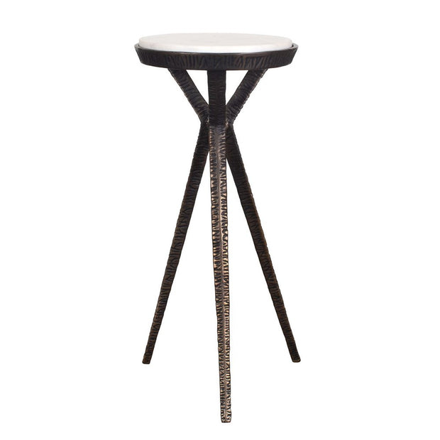 Uttermost Tilton Marble Top With Dark Bronze Accent Table
