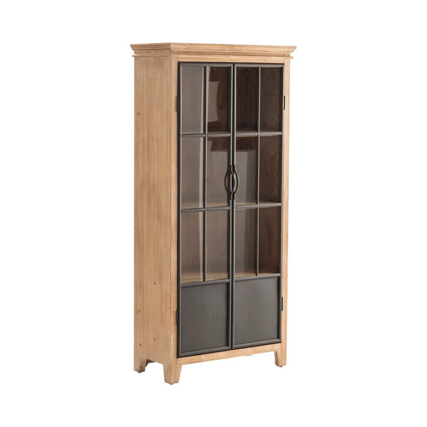 Crestview Collection Darlington Curio Wood And Metal Cabinet