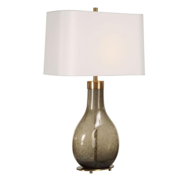 Uttermost Shyla Dark Moss Teardrop Glass Base Table Lamp
