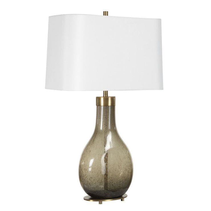 Uttermost Shyla Dark Moss Teardrop Glass Base Table Lamp