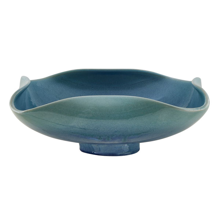 Uttermost Blue Lagoon Glazed Ceramic Bowl ~ Indoor And Outdoor Use