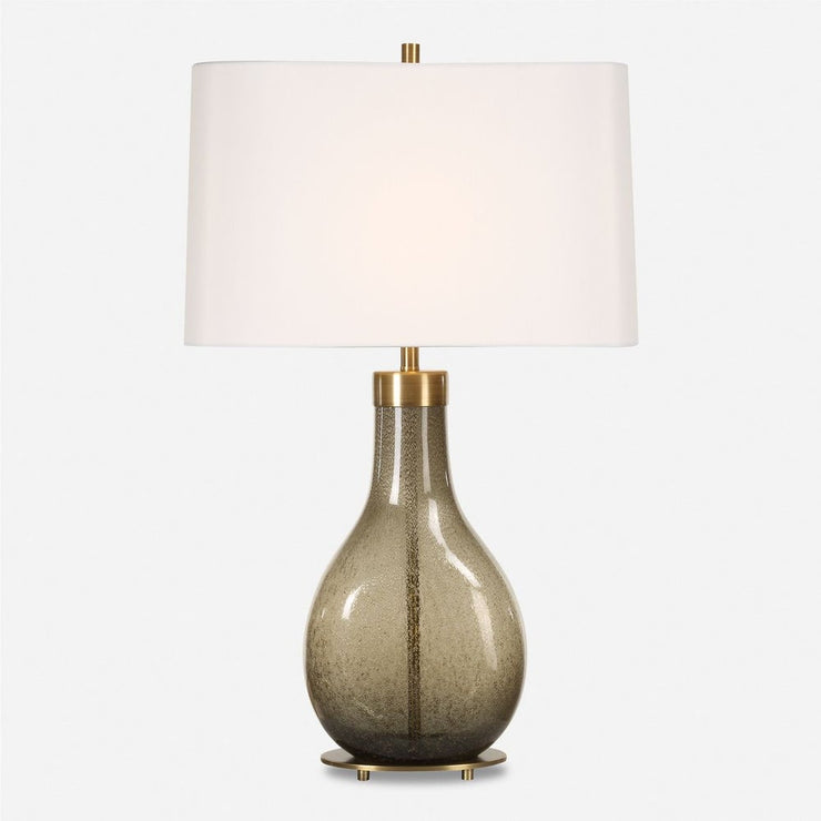 Uttermost Shyla Dark Moss Teardrop Glass Base Table Lamp