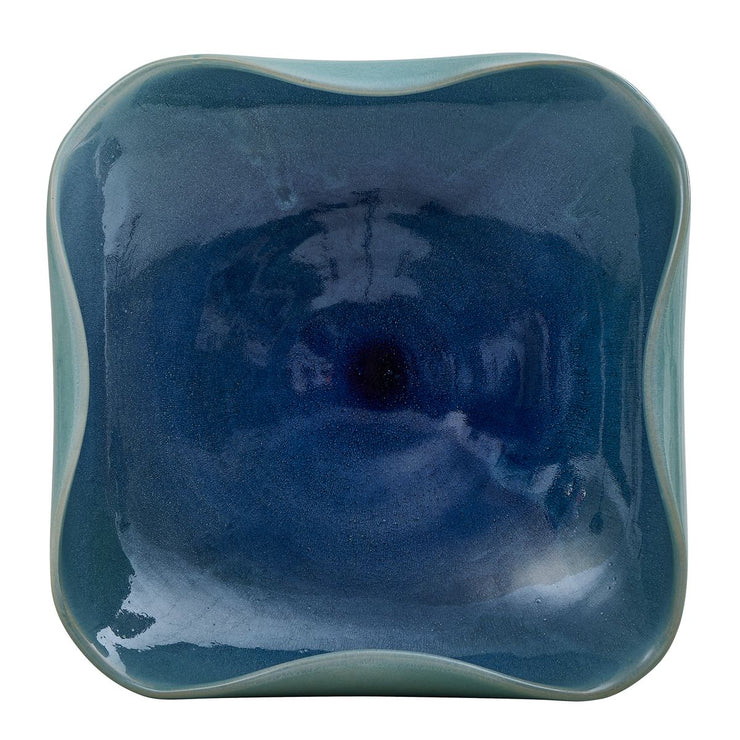 Uttermost Blue Lagoon Glazed Ceramic Bowl ~ Indoor And Outdoor Use