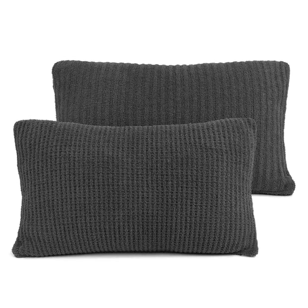 Kashwere Ultra Soft Slate 16 x 28 Waffle Weave Pillow