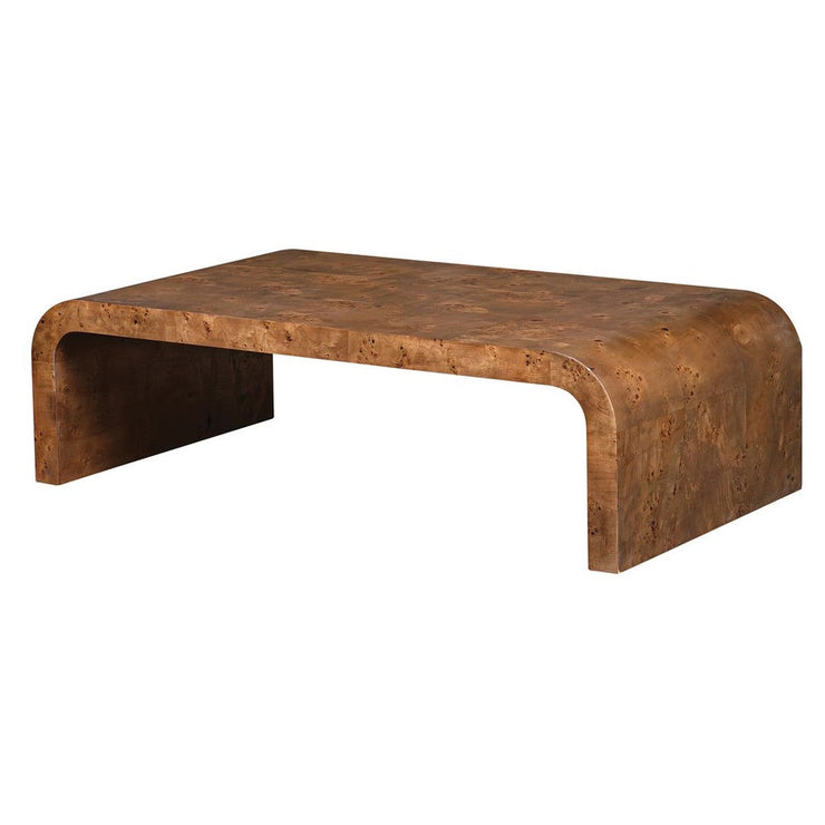 Uttermost Carraway Burl Wood Curved Coffee Table
