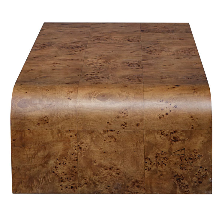 Uttermost Carraway Burl Wood Curved Coffee Table