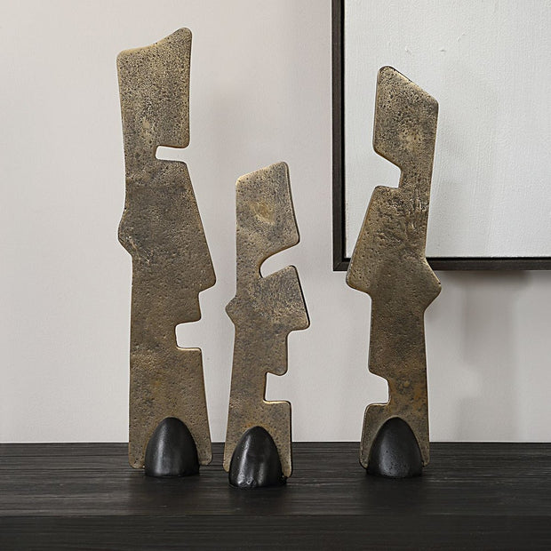 Uttermost Geometric Echoes Set of 3 Sculptural Objects
