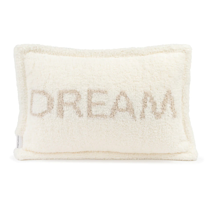 Kashwere Ultra Soft Crème and Linen Damask Dream Cloud Pillow 13x19 with Plush Insert