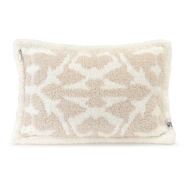 Kashwere Ultra Soft Crème and Linen Damask Dream Cloud Pillow 13x19 with Plush Insert